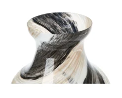 Vaso ettore bianco con striature nere Murrina murano venezia