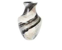 Vaso ettore bianco con striature nere Murrina murano venezia