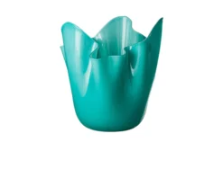 Vaso fazzoletto vetro di murano opalino verde menta Venini