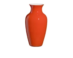 Vaso i cinesi vetro di murano albore arancione bianco Carlo moretti
