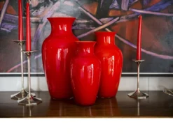 Vaso i cinesi vetro di murano aragosta rosso moretti arancio Carlo moretti