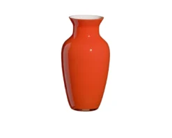 Vaso i cinesi vetro di murano albore arancione bianco Carlo moretti