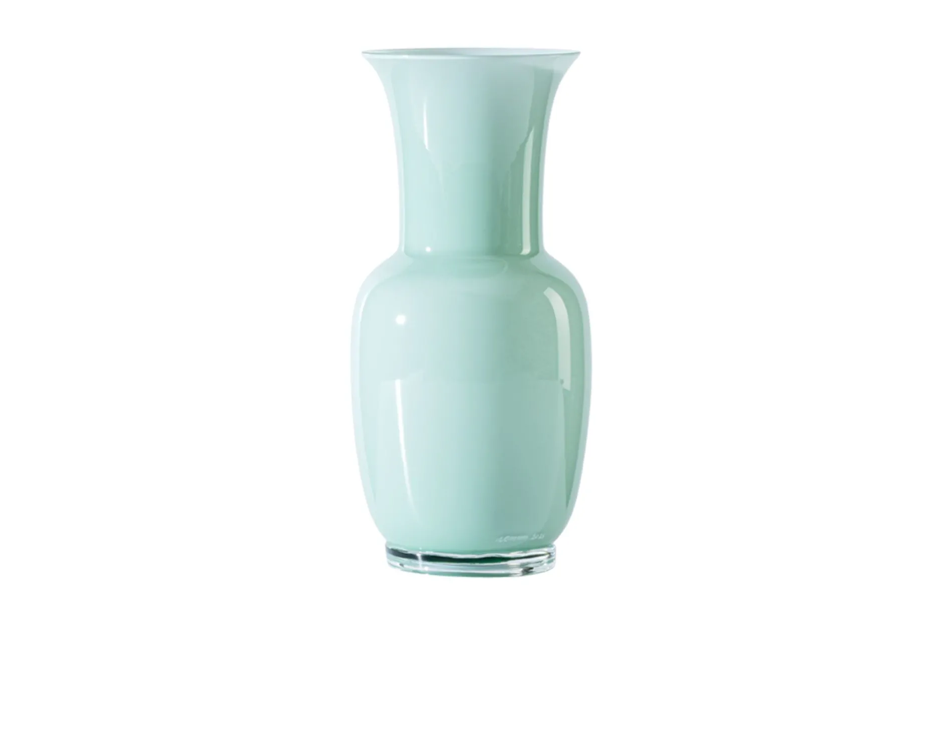 Vaso opalino vetro di murano verde rio Venini