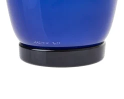 Vaso opalino vetro di murano zaffiro e lattimo Venini