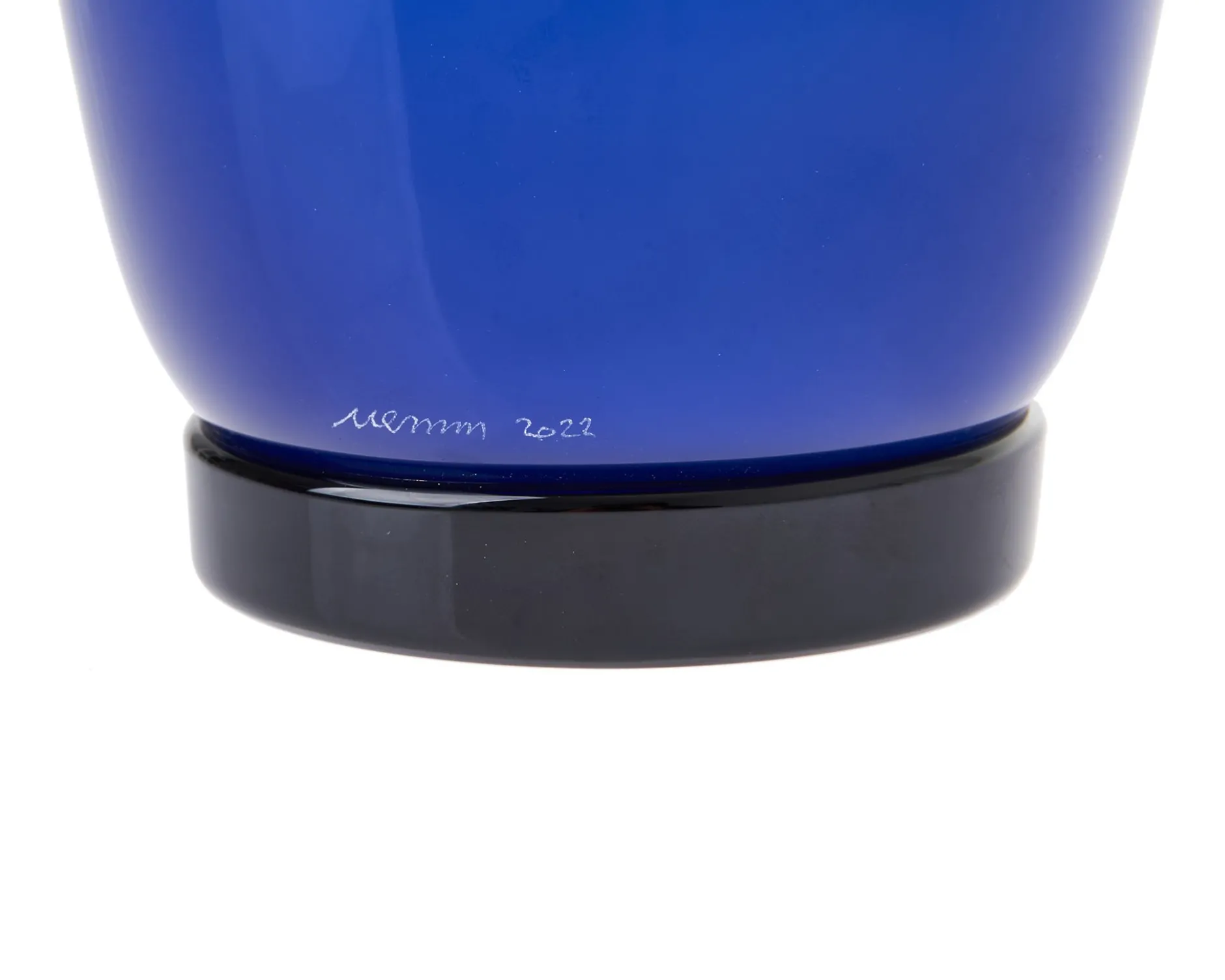 Vaso opalino vetro di murano zaffiro e lattimo Venini