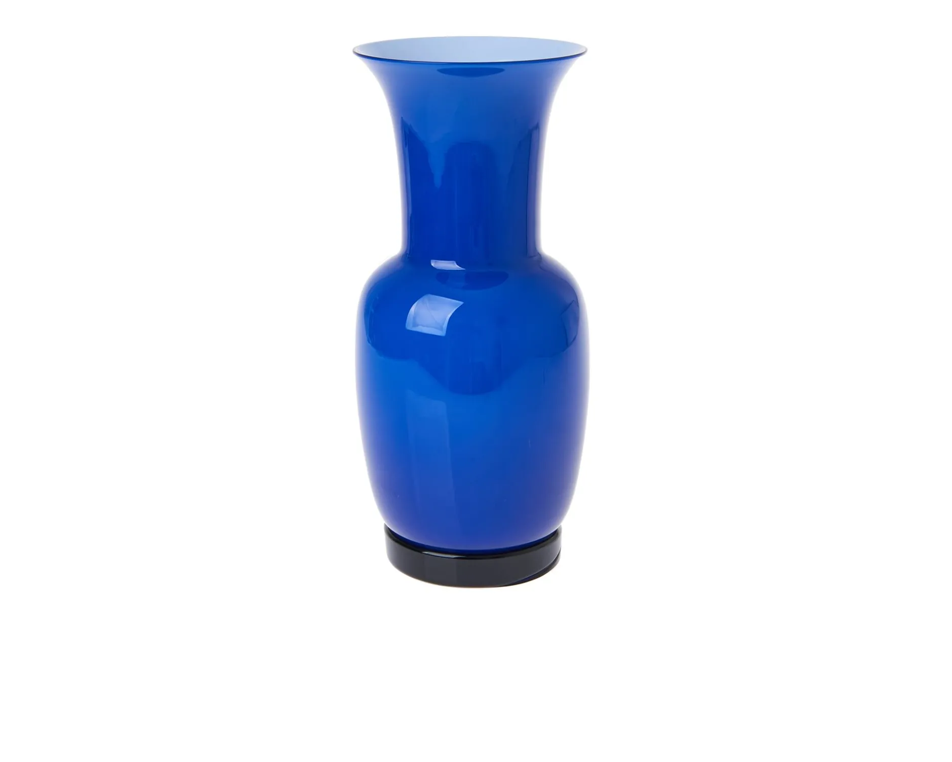 Vaso opalino vetro di murano zaffiro e lattimo Venini