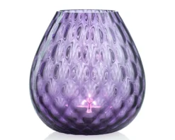 Vaso portacandela macramè l vetro di murano pervinca Nasonmoretti