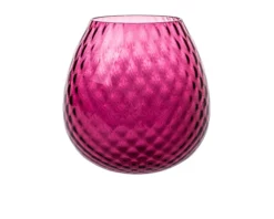 Vaso portacandela macramè xl vetro di murano rubino Nasonmoretti