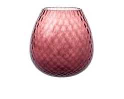 Vaso portacandela macramè xl vetro di murano viola Nasonmoretti