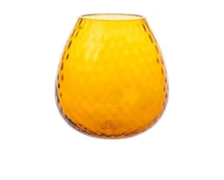 Vaso portacandela macramè xl vetro di murano ambra Nasonmoretti