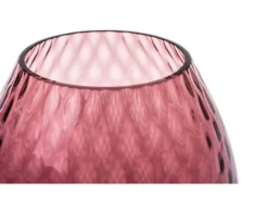 Vaso portacandela macramè xxl vetro di murano viola Nasonmoretti