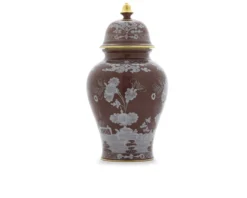 Vaso potiche oriente italiano castagna porcellana Richard ginori