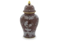Vaso potiche oriente italiano castagna porcellana Richard ginori