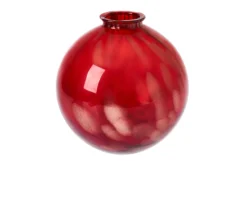 Vaso sfera rosso Murrina murano venezia