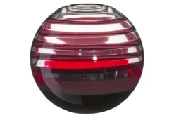 Vaso sfera vetro di murano nero rosso Carlo moretti