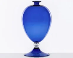 Vaso veronese vetro di murano zaffiro Venini