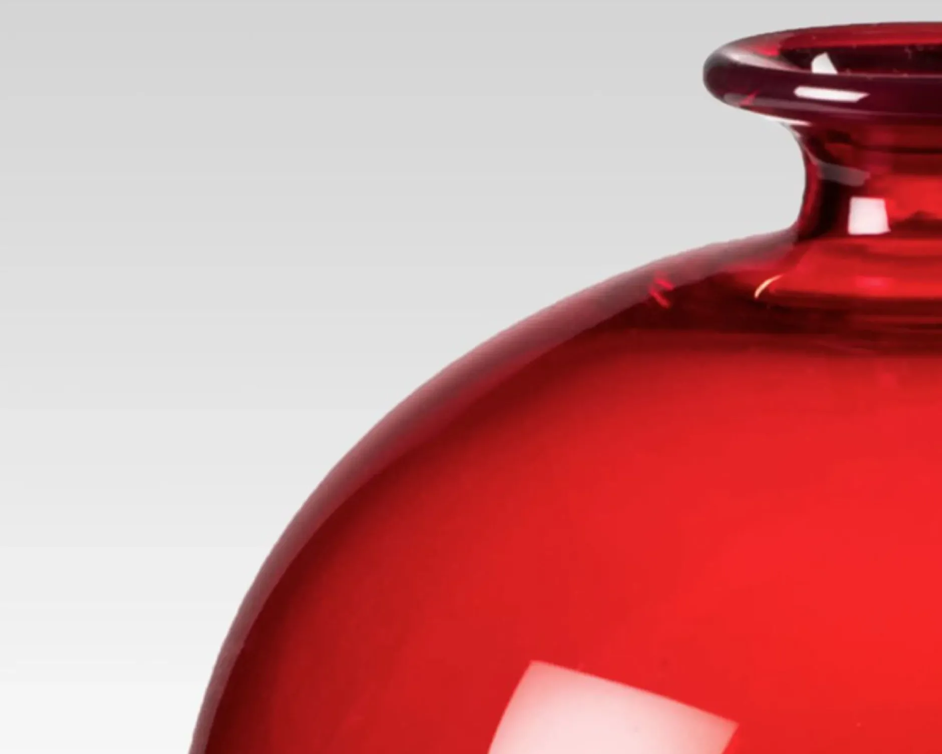 Vaso veronese vetro di murano rosso Venini