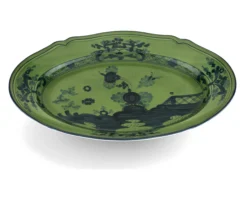 Vassoio ovale oriente italiano malachite porcellana Richard ginori
