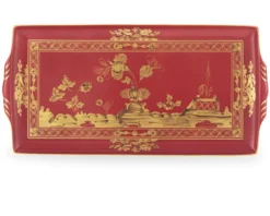 Vassoio rettangolare oriente italiano rubrum porcellana Richard ginori