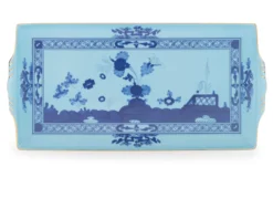 Vassoio rettangolare oriente italiano iris porcellana Richard ginori