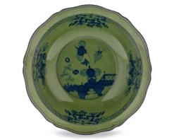 Vassoio rotondo fondo oriente italiano malachite porcellana Richard ginori