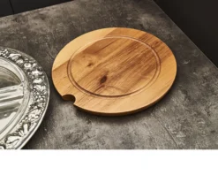 Vassoio rotondo per antipasti e formaggi argento usato ricondizionato Zanolli vintage