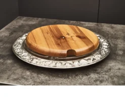 Vassoio rotondo per antipasti e formaggi argento usato ricondizionato Zanolli vintage