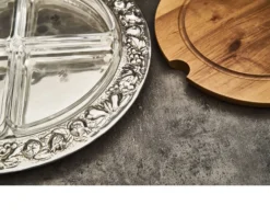 Vassoio rotondo per antipasti e formaggi argento usato ricondizionato Zanolli vintage