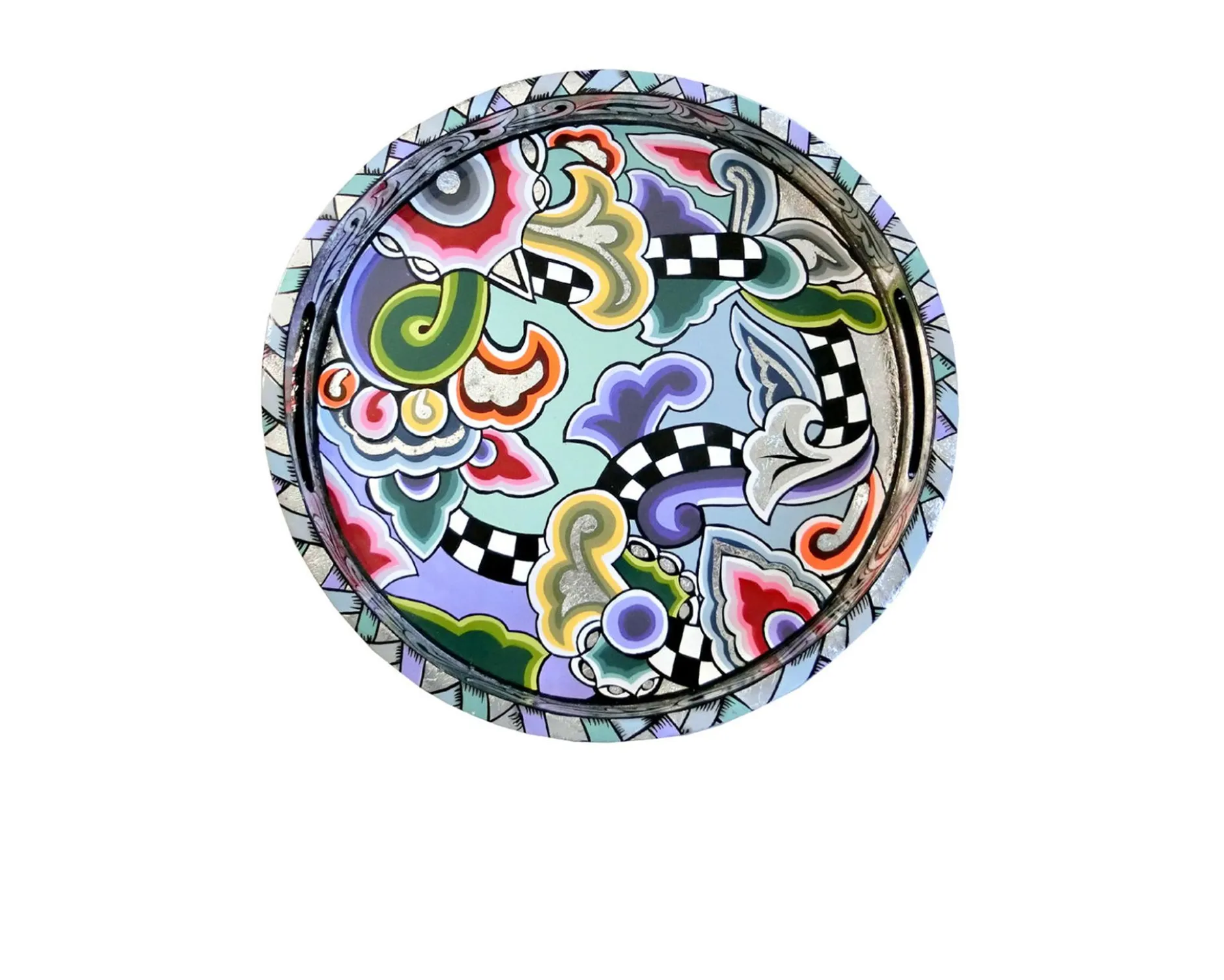 Vassoio rotondo tray round l dipinto a mano Tom's drag
