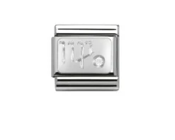 Vergine composable acciaio argento 925 e zirconi Nomination