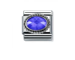 Zircone viola composable acciaio argento e zirconi Nomination